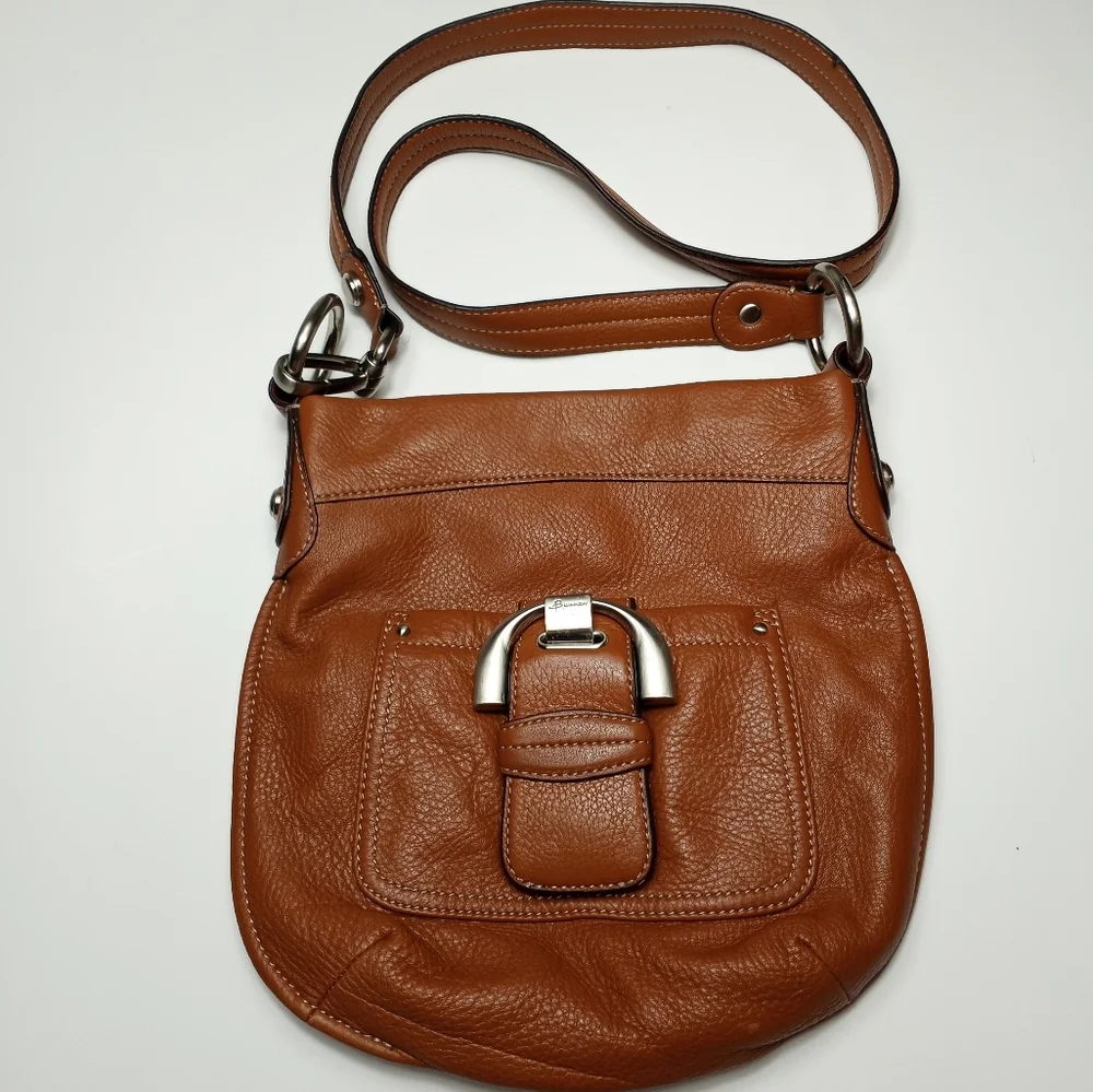 B. Markowsky Leather Brown Crossbody - Picture 9 of 9